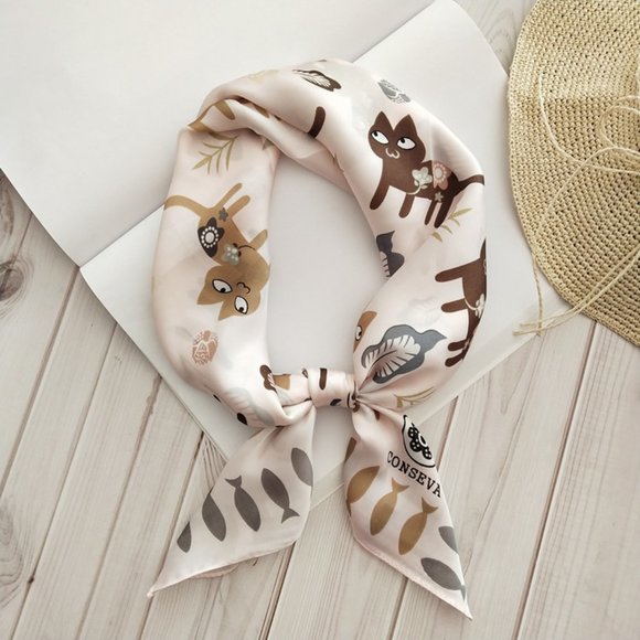 Accessories - Cats Kitty Illustration Art Scarf
